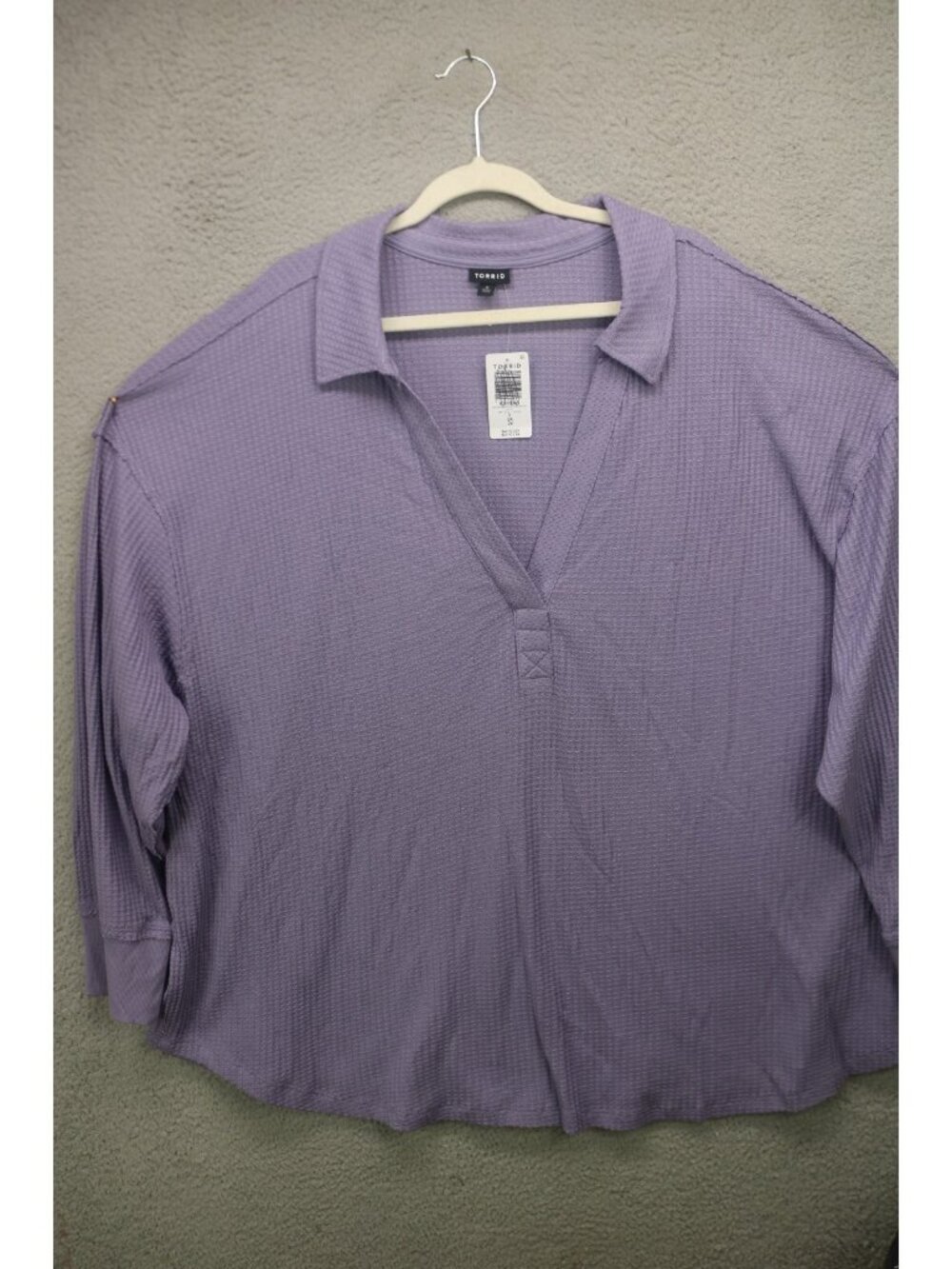 Torrid Purple Long Sleeve Waffle Knit Tunic-Size 5X-Soft-NWT